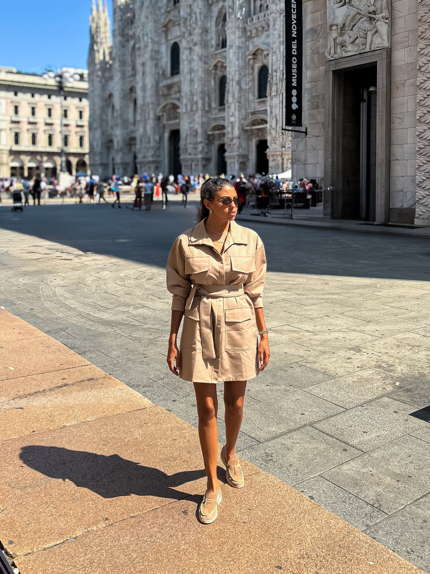 Safari Dress in Beige