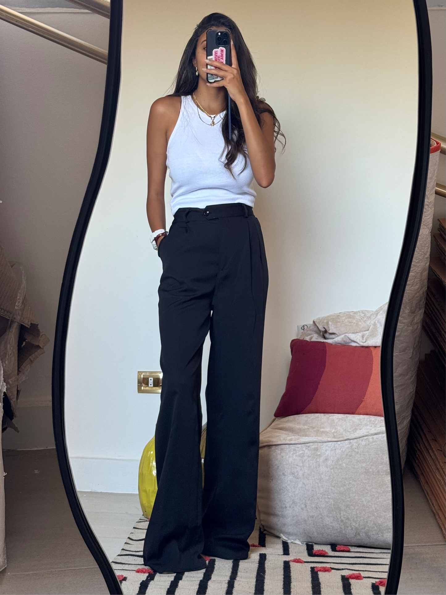 Black V formal pants