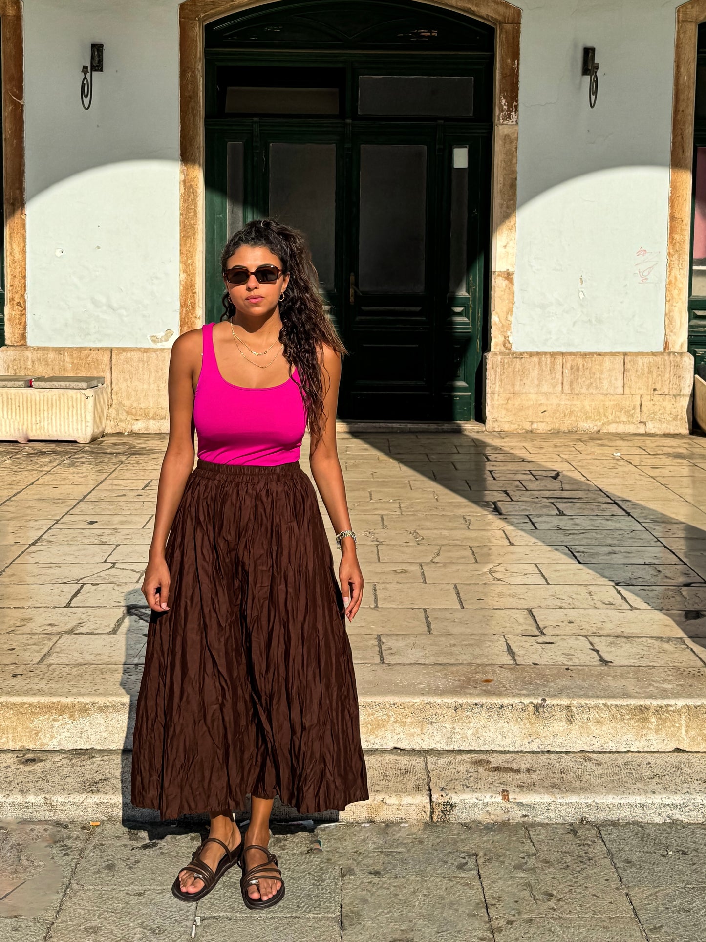 Wrinkled Brown skirt