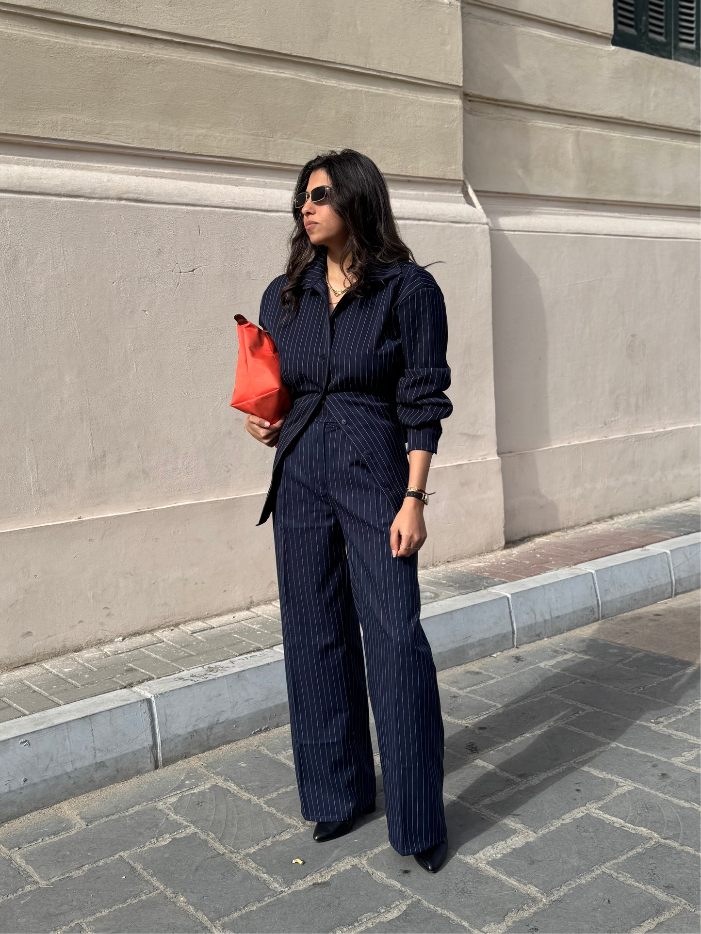 Striped V formal pants