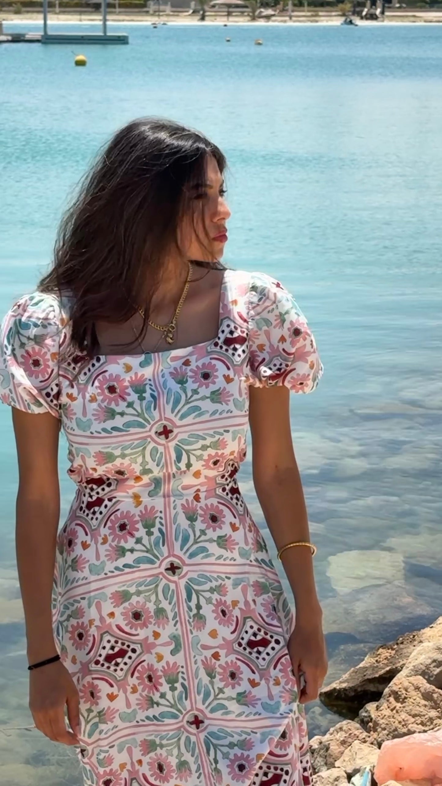 The pink dress