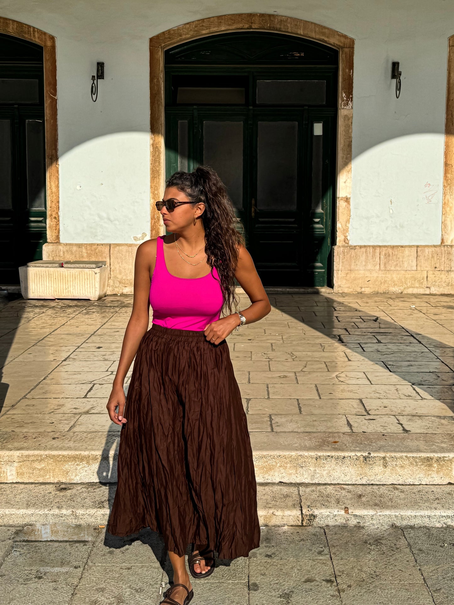 Wrinkled Brown skirt