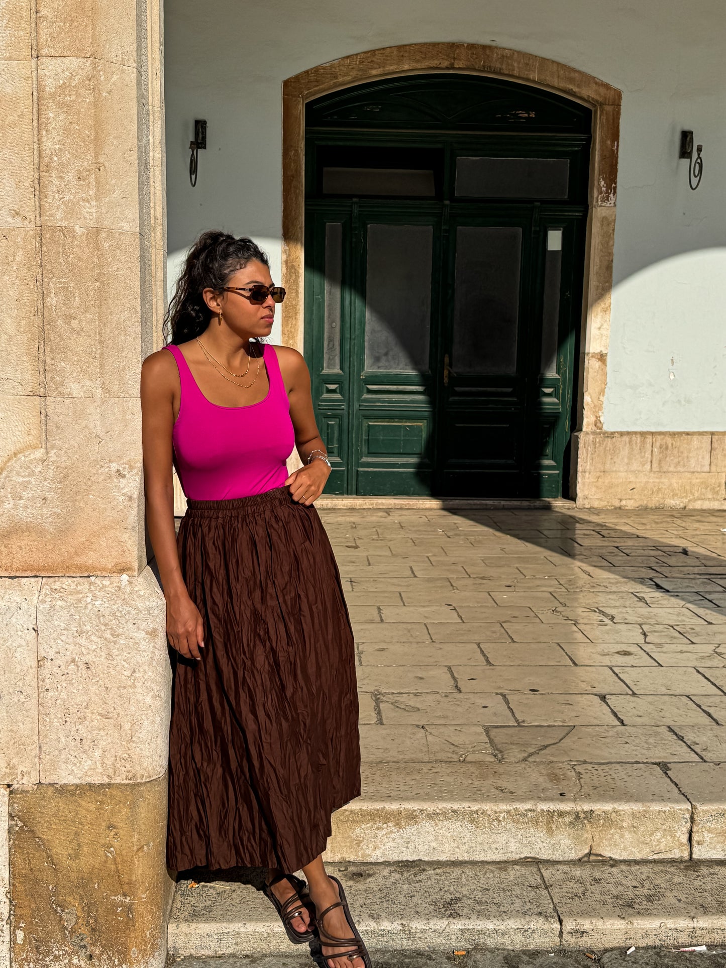 Wrinkled Brown skirt