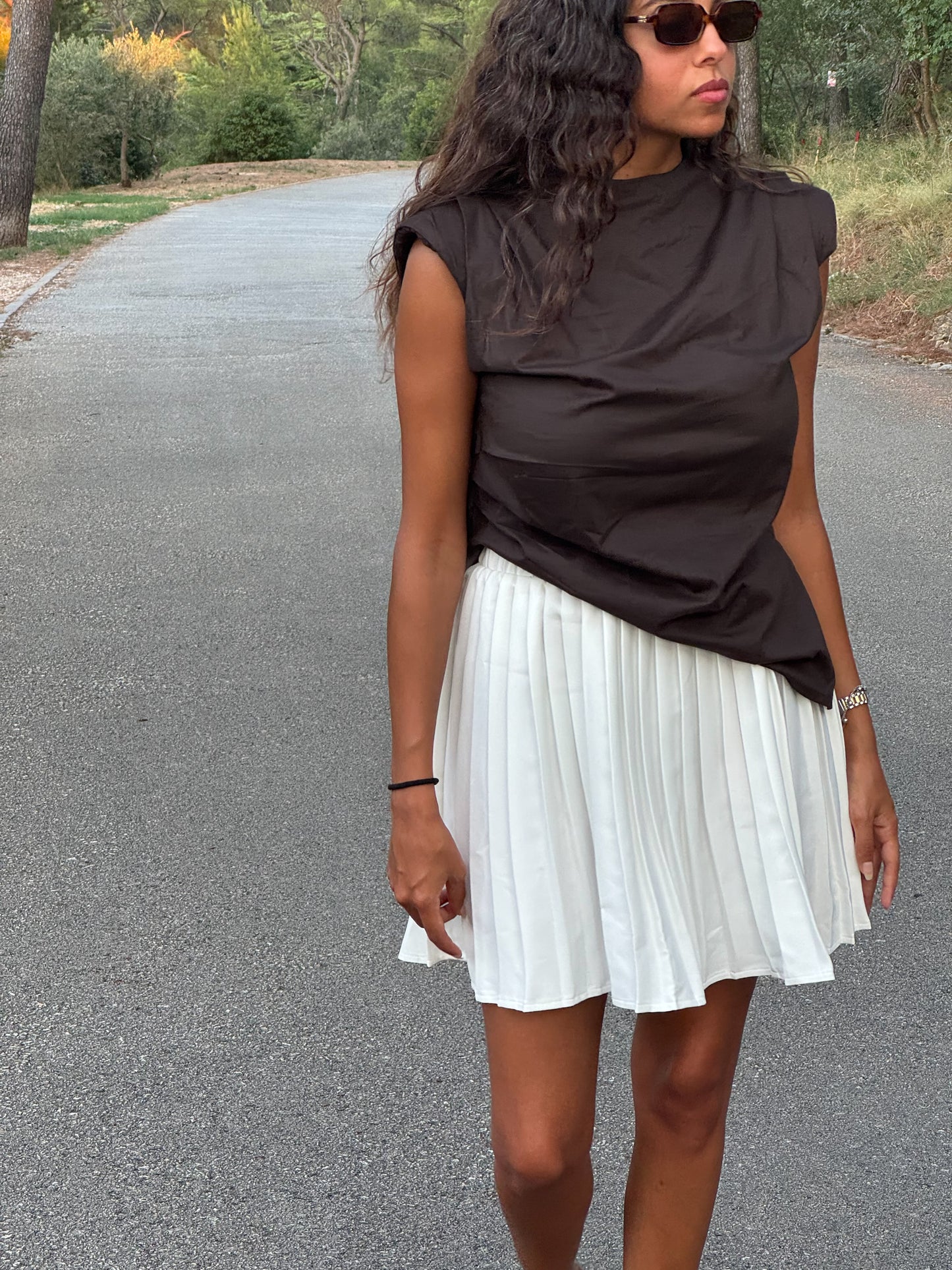White Pleated skirt