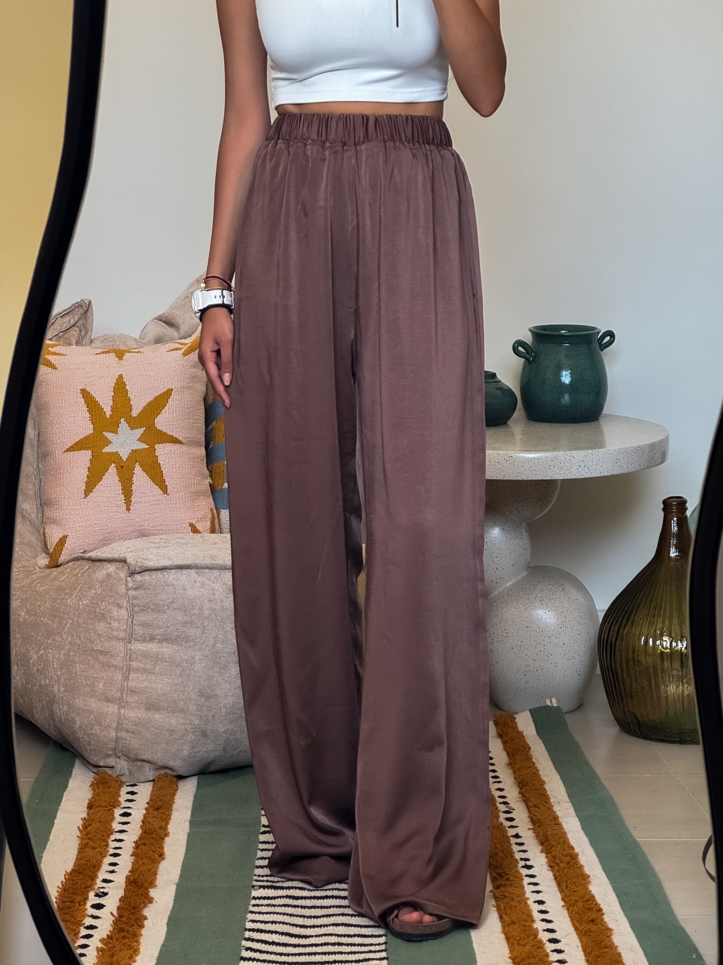 Brown Satin pants