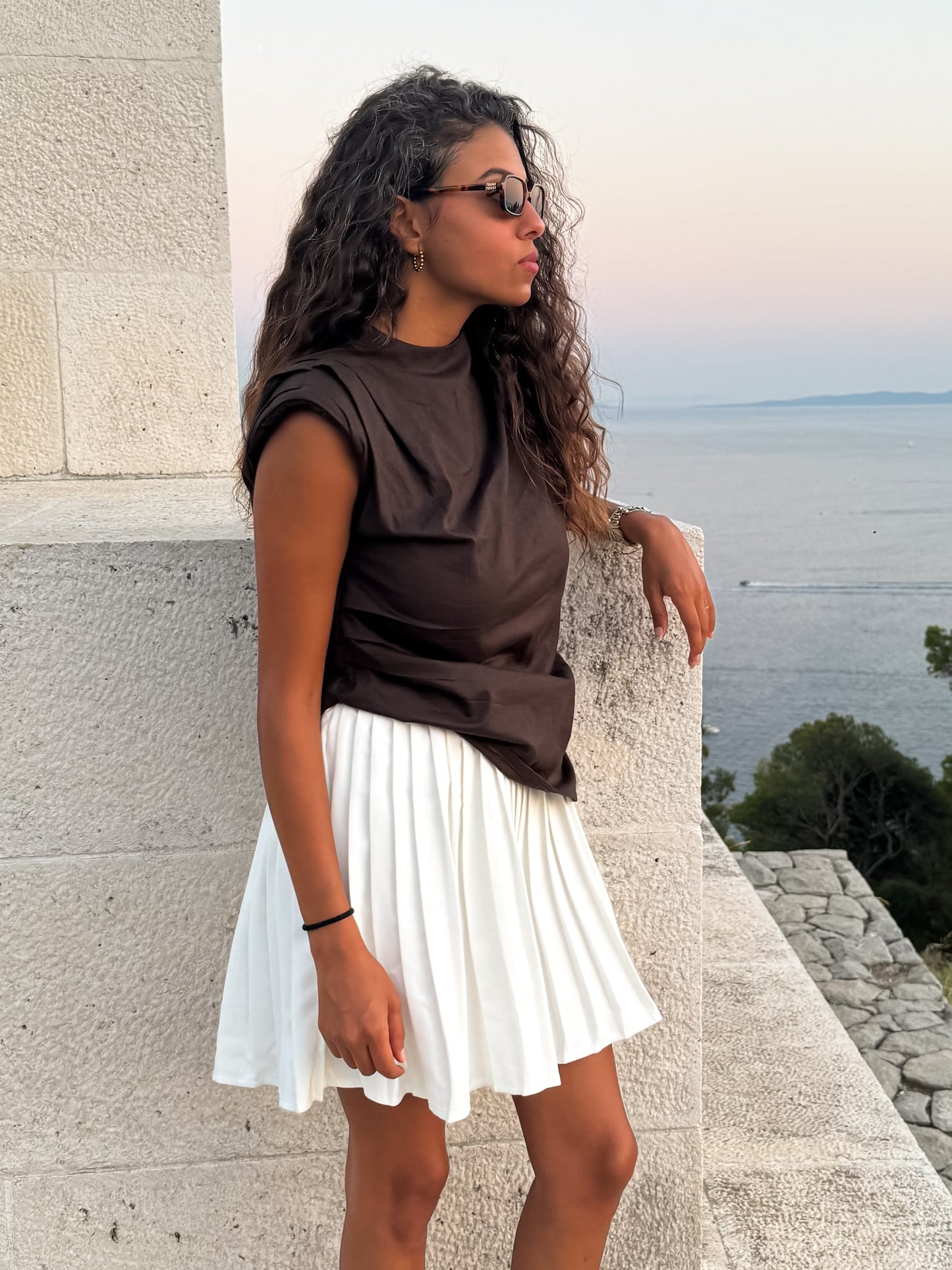 White Pleated skirt