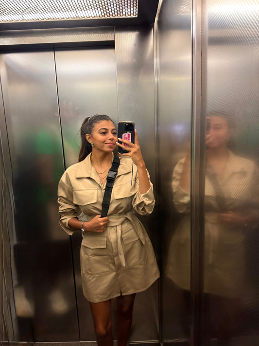 Safari Dress in Beige