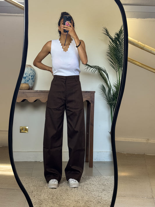 Unisex balloon pants in brown