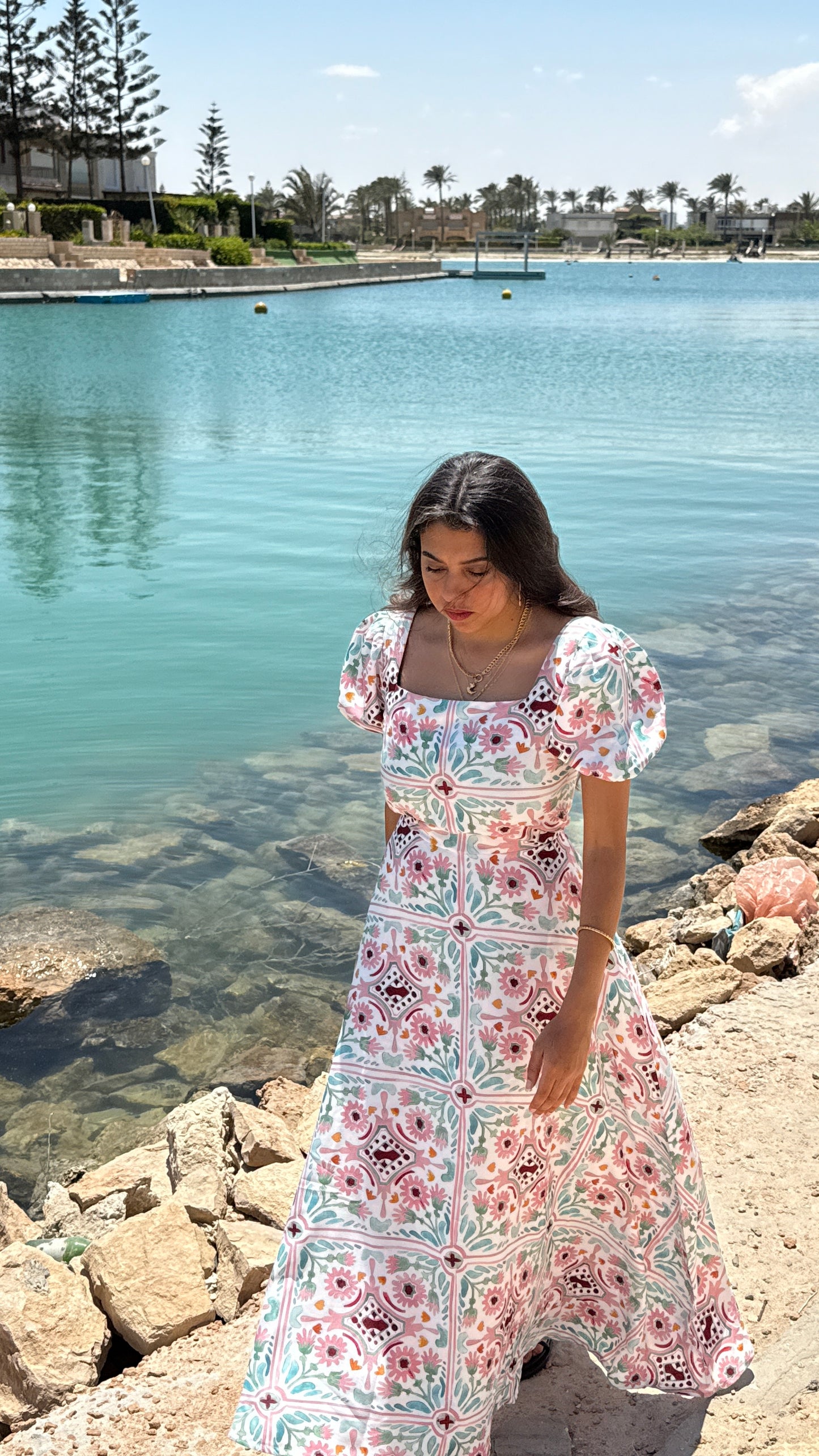 The pink dress