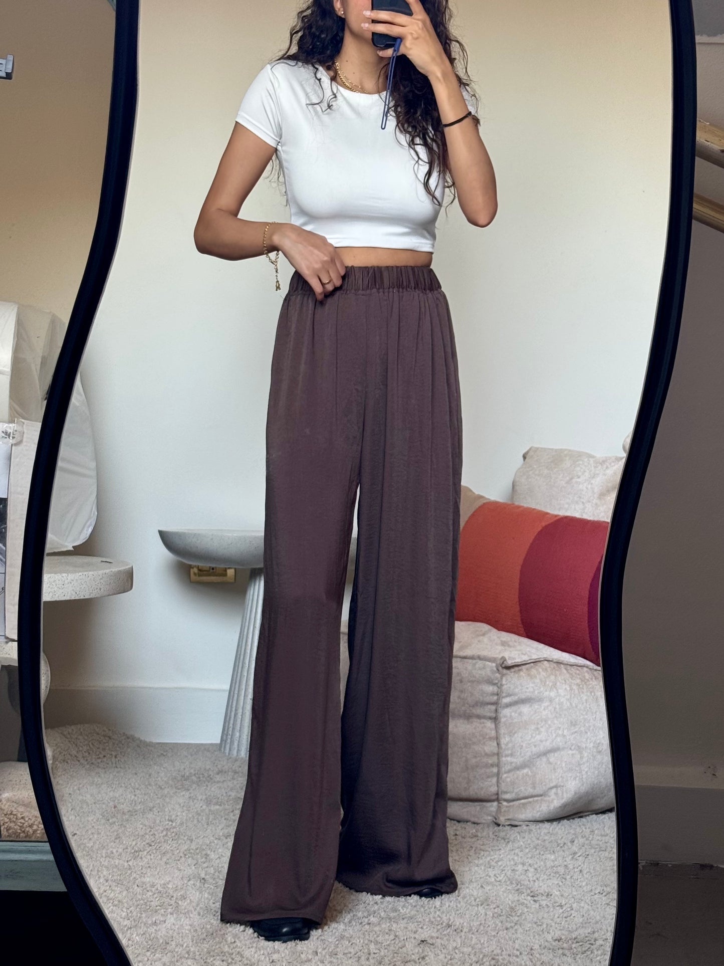 Brown Satin pants