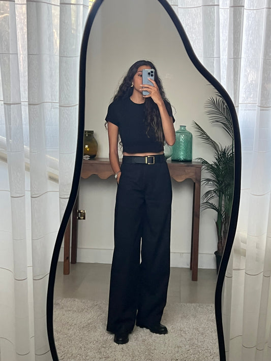 Unisex balloon pants in black