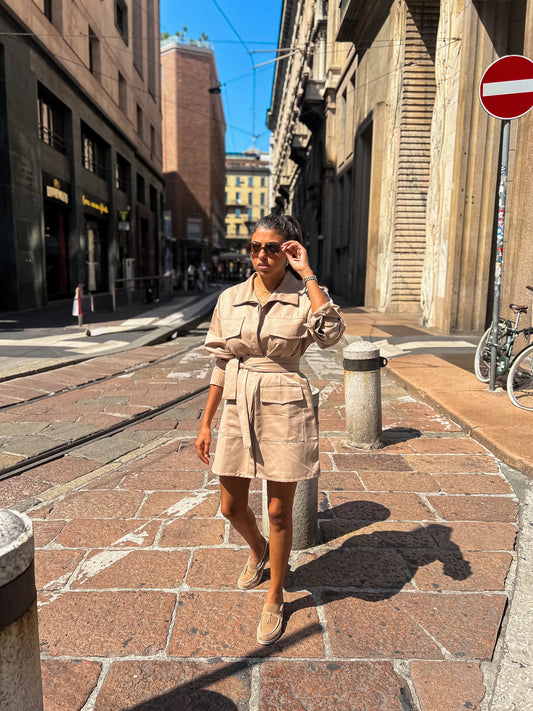 Safari Dress in Beige