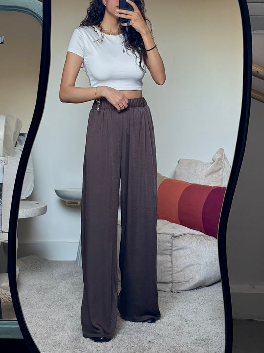 Brown Satin pants
