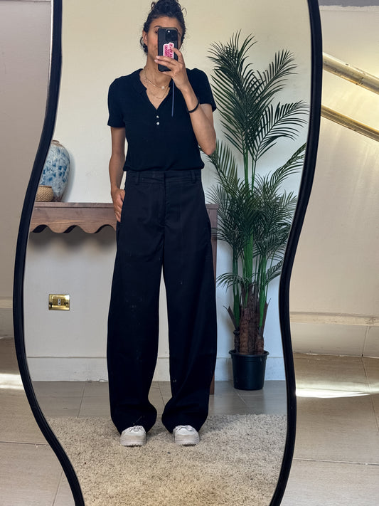 Unisex balloon pants in black