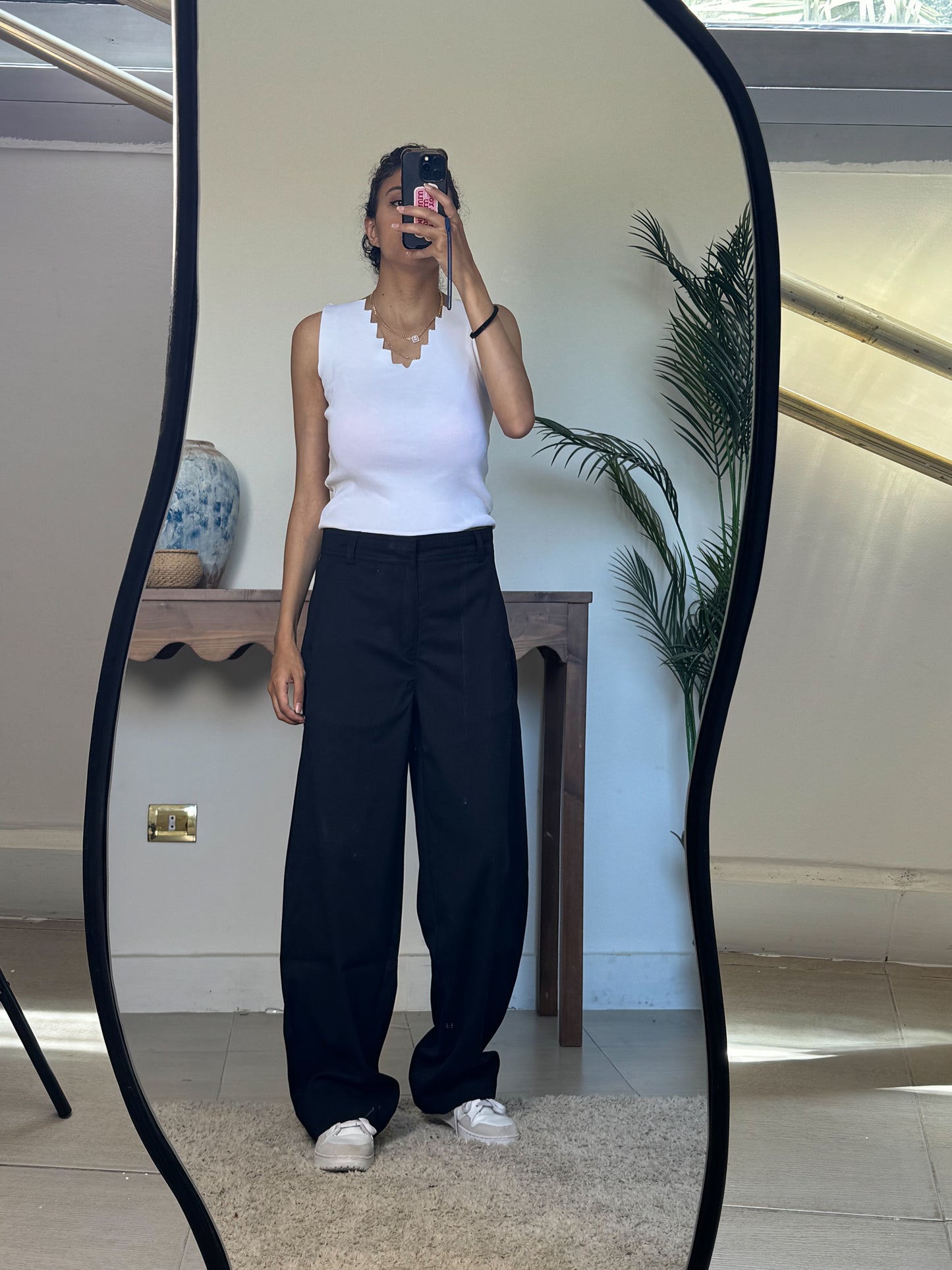 Unisex balloon pants in black