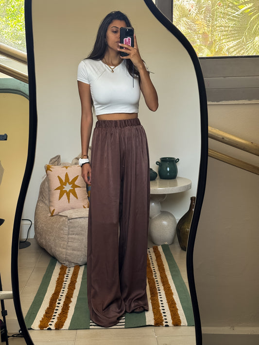 Brown Satin pants