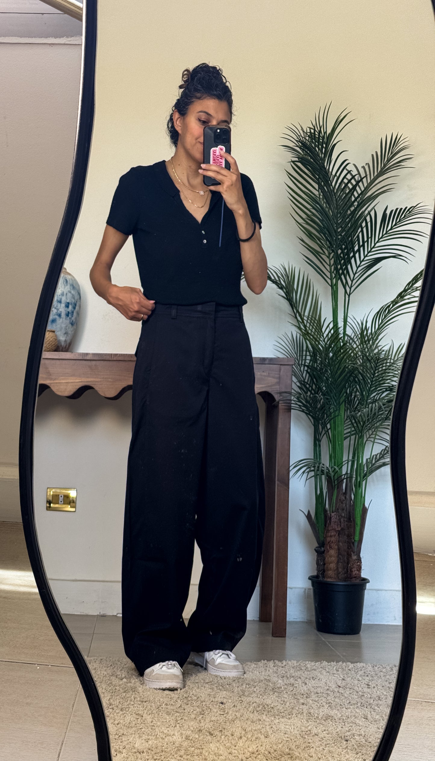Unisex balloon pants in black