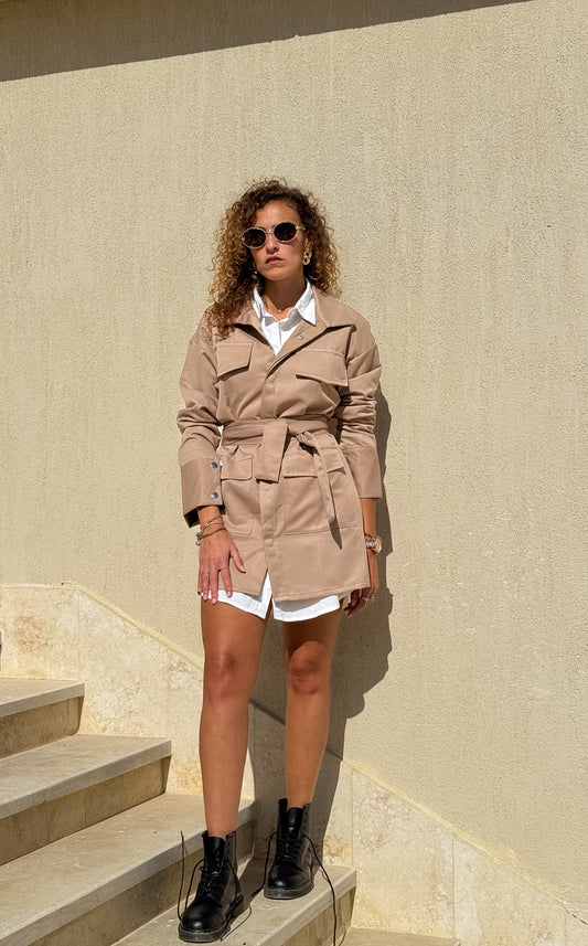 Safari Dress in Beige