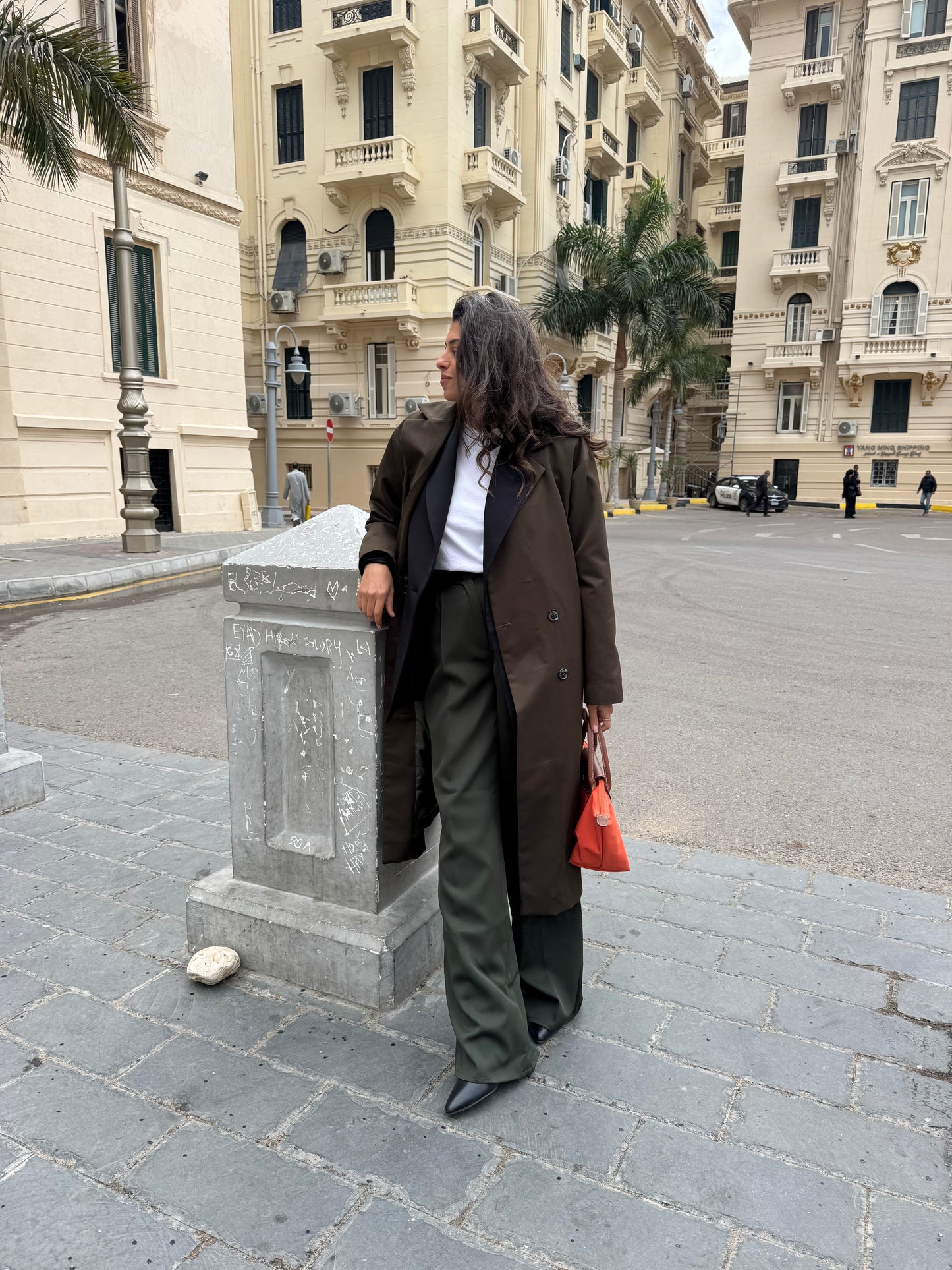 Long coat in Olive Green