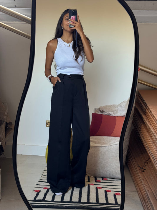 Black V formal pants