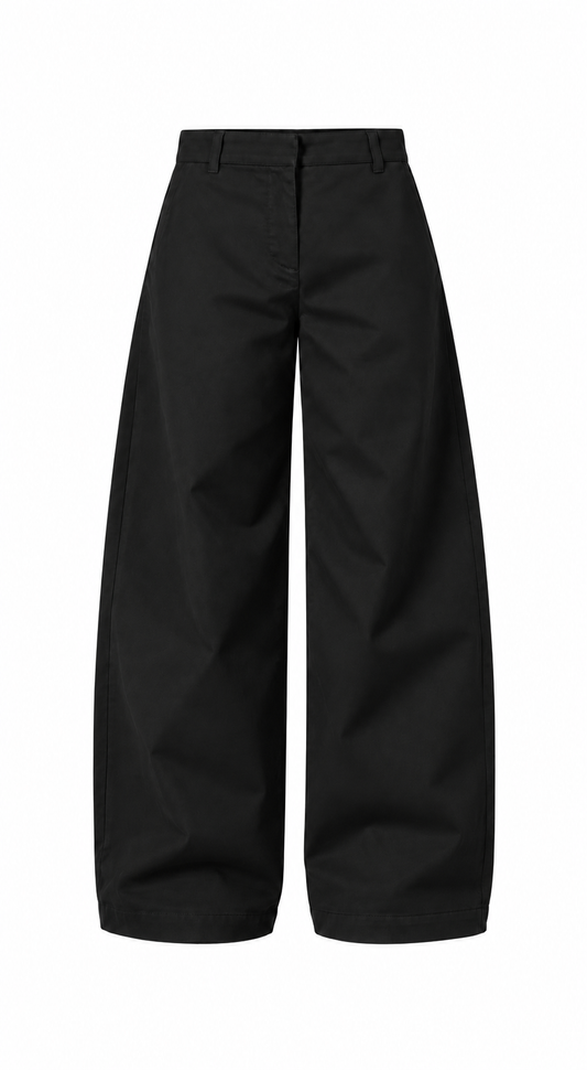 Unisex barrel pants in black